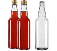 DIAH DO IT AT HOME 8x 700ml Glass Spirit Bottles with Gold Screw Caps (28mm) - Elegant 0.7L Clear Bottles for DIY Homemade Liqueurs, Gin, Vodka & Whisky - Airtight Sealing Bottle (Set of 8)