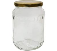 DIAH DO IT AT HOME 8x 720ml (24 oz) Empty Glass Mason Jars with Leakproof Gold Lids - Clear Airtight Food Storage Containers for Canning Jams, Honey, Pickles, Dry Goods & DIY Kitchen Organization
