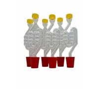 DIAH DO IT AT HOME Fermentation Airlock and Bored Rubber Bung Cork Stopper for Glass Demijohn Beer Wine Making (18 x Airlocks [6-Bubble Chambers] + Bungs)