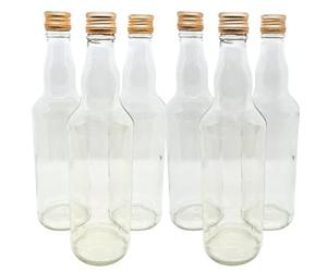 DIAH DO IT AT HOME Glass Round Bottle 500 ml 50 cl + Screw Caps Lids Set of 30 Bottles and Lids Home Brewing Homemade Spirit Storage
