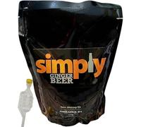 DIAH DO IT AT HOME Simply Ginger Beer Making Kit with Airlock - Makes Approx 23L (40 Pints) of Refreshing Fiery Ginger Beer - DIY Homebrew Malt Extract Pouch Set for Craft Brewing (Set with Bubbler)