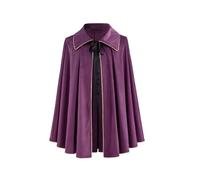 Diajosa cos Tudor Half Shoulder Cape Medieval Renaissance Noble Costume Men Tudor King Ren Faire Shawl Cape Cloak (Purple, One Size)