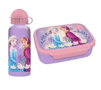 Diakakis Disney Frozen Lunch Box Set for Kids - Sandwich Box & Aluminium Water Bottle 500ml - School Travel Lunch Food Set, BPA Free