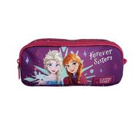 Diakakis Frozen Anna Elsa Pencil Case with 2 Compartments for Kids Childrens Character Back to School Gift, Frozen 'Forever Sisters' Design