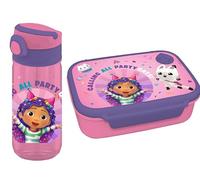 Diakakis Gabby's Dollhouse Kids Childrens Lunch Box Set - Sandwich Box & Canteen Water Bottle 500ml - School Travel Lunch Food Set, BPA Free