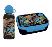 Diakakis Jurrasic World Kids Lunch Box Set - Sandwich Box & Aluminium Water Bottle 500ml - School Travel Lunch Food Set, BPA Free