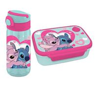 Diakakis Lilo & Stitch Kids Childrens Lunch Box Set - Sandwich Box & Canteen Water Bottle 500ml - School Travel Lunch Food Set, BPA Free
