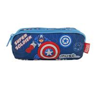 Diakakis Marvel Avengers Captain America Pencil Case with 2 Compartments for Kids - Childrens Character Back to School Gift (Avengers)