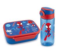 Diakakis Marvel Spidey Kids Lunch Box & Water Bottle Set - BPA Free School Lunch Set for Boys & Girls, 800ml Sandwich Box & 500ml Drinks Bottle for School, Travel & Days Out