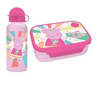Diakakis Peppa Pig Kids Lunch Box Set - Sandwich Box & Aluminium Water Bottle 500ml - School Travel Lunch Food Set, BPA Free