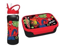 Diakakis Spiderman Kids Childrens Lunch Box Set - Sandwich Box & Stainless Steel Water Bottle 500ml - School Travel Lunch Food Set, BPA Free