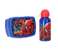 Diakakis Spiderman Kids Childrens Lunch Set - Sandwich Box & Aluminium Water Bottle 500ml - School Travel Lunch Food Set, BPA Free, Spiderman Design