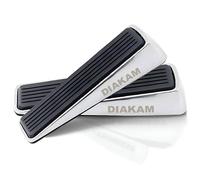 DIAKAM Door Stopper - Heavy Duty Door Stop Wedge - Made of Zinc and Rubber - Suitable for Any Floor & Door - Non-Slip Doorstops for Home & Office Silver