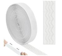 Diakey 1 Roll Silicone Gripper Elastic Band for Sewing, 2.5cm x 9.1m, Non Slip Wave Silicone Grip Tape Stretchy Ribbon for Clothing Pants Waistband Wig Making, White