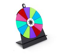 Diakey 15cm Spinning Prize Wheel, Color Table Roulette Wheel Spinner with Stand Fortune Spin Game for Party, Trade Show, Carnival, 12 Slots