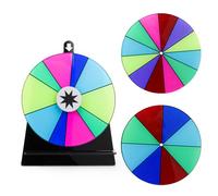Diakey 15cm Spinning Prize Wheel with 3 Wheels, Color Table Roulette Wheel Spinner with Stand Fortune Spin Game for Party, Trade Show, Carnival (12+10+8 Slots)