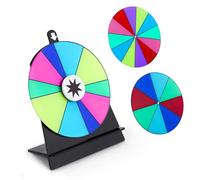 Diakey 15cm Spinning Wheel with 3 Wheels, Color Table Roulette Wheel Spinner with Stand for Party, Trade Show, 12+10+8 Slots