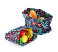 Diakey 2 Pack Beeswax Food Wraps Bag, 34x26cm, Reusable Homemade Bread Bags, Bees Wax Paper Food Storage Wrap for Sourdough, Sandwich, Cheese, Fruit, Snack, Leaf