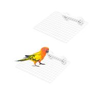 Diakey 2 Pack Bird Perch Platform, Smooth Metal Grid Shelf Stand for Cage, Flat Bird Cage Accessories for Parrot Cockatiel Macaw Budgie Parakeet Hamster Toy, Medium 20x15cm