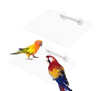 Diakey 2 Pack Bird Perch Platform, Smooth Metal Grid Shelf Stand for Cage, Flat Bird Cage Accessories for Parrot Cockatiel Macaw Budgie Parakeet Hamster Toy, Large 26.5x17.5cm