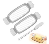 Diakey 2 Pack Butter & Cheese Slicer Cutter, 17 Wires Butter Cutter with Stainless Steel Spreader Knife, Ergonomic Handle Portable Grip for Block Cheese, Soft Fruit, Egg