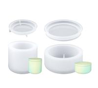 Diakey 2 Pack Jar with Lid Candle Holder Resin Molds, Round Silicone Container Molds for Epoxy Resin Casting for Jewelry Box Candy Storage Succulent Pot Tealight Craft, Smooth