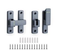 Diakey 2 Pack Luminous Barn Door Lock, 90/180 Degree Flip Sliding Door Latch, Small Zinc Alloy Gate Latch Hardware for Garden, Bathroom, Cabinet, Garage, Shed, Grey