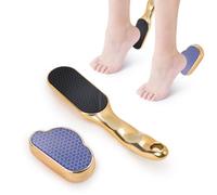 Diakey 2 Pack Nano Glass Foot File Callus Remover, Hard Skin Remover Foot Scraper Scrubber Grater for Dead Skin, Cracked Heels, Professional Pedicure Tools,Gold