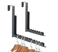 Diakey 2 Pack Over The Door Drying Rack Clothing, Folding Retractable Laundry Hanging Hooks Strong Steel Collapsible Clothes Hanger with 10 Grooves for Coat Towel Indoor Travel