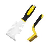 Diakey 2 Pack Paint Brush Comb Kit, 13 In 1 Paint Roller Cleaner Tool + Power Copper Wire Bristles Cleaning Brush, Stainless Steel Painters Tool Heavy Duty Scraper Can Opener