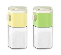 Diakey 2 Pack Salt and Pepper Shakers, Quantitative Precise Control 0.5g, 2 in 1 Moisture-Proof Glass Salt Shaker Dispenser for Salt, Pepper, Spice, Sugar, Seasoning
