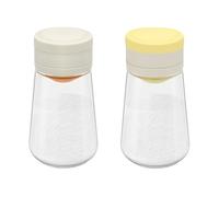 Diakey 2 Pack Salt and Pepper Shakers Set with Lid, Precise Quantitative 0.5g, Moisture-Proof Glass Spice Dispenser Metering Seasoning Bottle Kitchen Salt Control Container