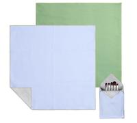 Diakey 2 Pack Self-Adhesive Magic Cloth Makeup Bag, 55 x 55cm Anti-Scratch Lens Camera Wrap, Cosmetic Pouch Organizer Open Lay Flat for Travel Toiletry, Green+Blue