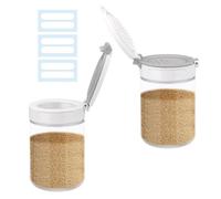 Diakey 2 Pack Spice Shaker for Salt & Pepper, Anti-Clogging, Airtight Lid, Seasoning Containers Glass Spice Jars with 2 Hole Sizes and Labels, 200ml