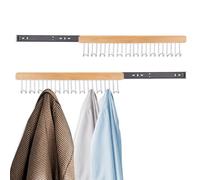 Diakey 2 Pack Valet Rods for Closets, 12 Hooks Closet Valet Rod Slide Out, Belt Hanger Wardrobe Pole Extender, Bra Organizer for Ties, Scarves, Cap, Tank Top, Left+right
