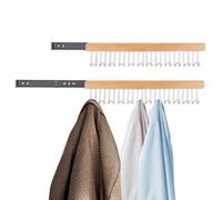 Diakey 2 Pack Valet Rods for Closets, 12 Hooks Closet Valet Rod Slide Out, Belt Hanger Wardrobe Pole Extender, Bra Organizer for Ties, Scarves, Cap, Tank Top, Right