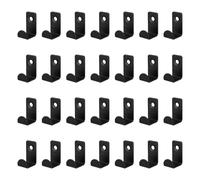 Diakey 28 Pack Vinyl Record Wall Mount Display Holder, Stainless Steel Vinyl Record Storage Wall Shelf Stand Metal Hanger Rack for Album CD with Screws, Short Black