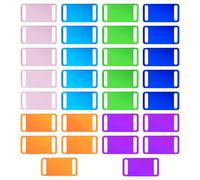 Diakey 30 Pack Blank Dog Tags for Laser Engraving, Slide on Aluminum Metal Dog Cat Collar Pet Name ID Tags Blanks for Engraving Stamping Personalized, 6 Colors