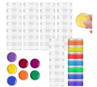 Diakey 42 Pack Paint Containers Cups with Lids, Stackable 10ml Empty Watercolor Paint Pans, Travel Watercolor Palette Tin Case Pot for DIY Travel Kit, Acrylic Painting, Gouache