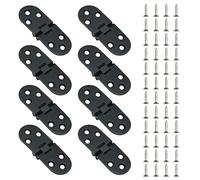 Diakey 8 Pack 180 Degree Folding Table Hinge, Heavy Duty Zinc Alloy Sewing Machine Flip Top Butler Tray Hinge with Screws for Furniture Cabinet Door, 3.1x1.2in, Black