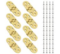 Diakey 8 Pack 180 Degree Folding Table Hinge, Heavy Duty Zinc Alloy Sewing Machine Flip Top Butler Tray Hinge with Screws for Furniture Cabinet Door, 7.8x3cm, Gold