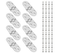 Diakey 8 Pack 180 Degree Folding Table Hinge, Heavy Duty Zinc Alloy Sewing Machine Flip Top Butler Tray Hinge with Screws for Furniture Cabinet Door, 7.8x3cm, Silver