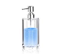 Diakey Acrylic Hand Soap Dispenser, Crystal Clear Modern Liquid Soap Dispenser Bathroom and Kitchen, Thick Refillable Hand Wash Lotion Bottle with Silver Pump, 1 Pack