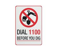 Dial 1100 Before You Dig Sign Safe Sign, Signs Outdoor, 12 X 8 In, Sign For Home, Business, Driveway Alert