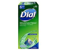 Dial Antibacterial Deodorant Bar Soap, Mountain Fresh, 3.2 Ounce Bars, 6 Count (Pack of 12)