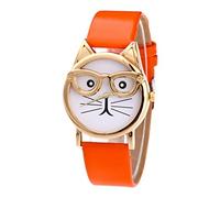 Dial Fashion with Glasses Watch Strap Quartz Women's Women's Watch Watch with Numbers