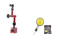 Dial Indicator, 200mm Universal Small Dial Indicator Magnetic Stand Base Holder 0-0.8mm 0.01 Dial Test Comparator For Equipment Calibration(200mm-40-36-37 set)
