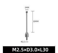 Dial Indicator Probe with M2.5 Thread for Micrometer, Height Gauge, and Measuring Instruments, Silver Steel Point, 0.01 Resolution,(M2.5*D3*L30)