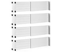 Dial Industries Adjustable Dresser Drawer Clothes Organizer Dividers, Set of 4, 4.5" Deep