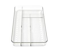 Dial Industries Small Cutlery, Utensil, Silverware Kitchen Drawer Organizer Tray, Clear